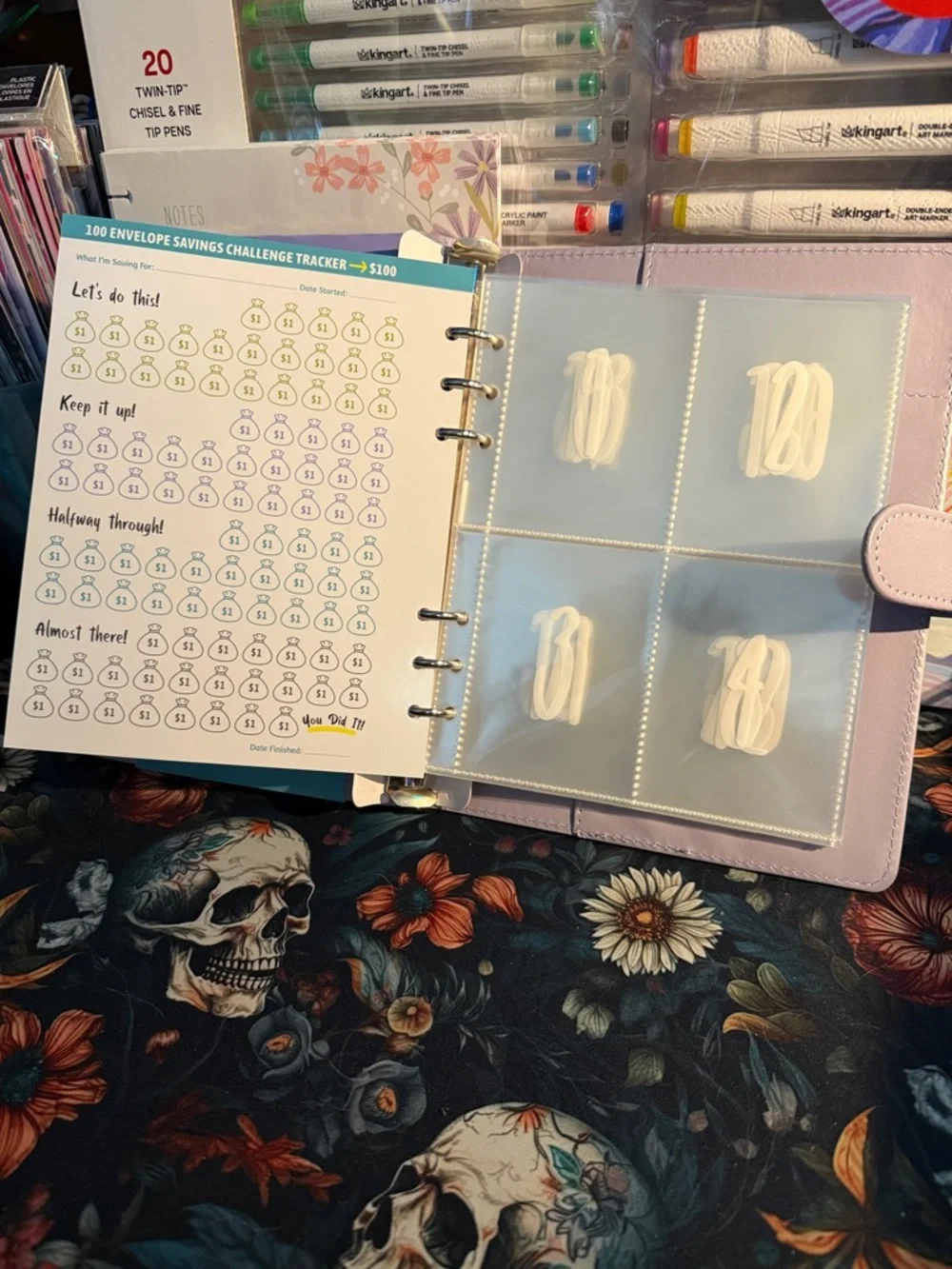 My 100 envelope savings challenge binder. New